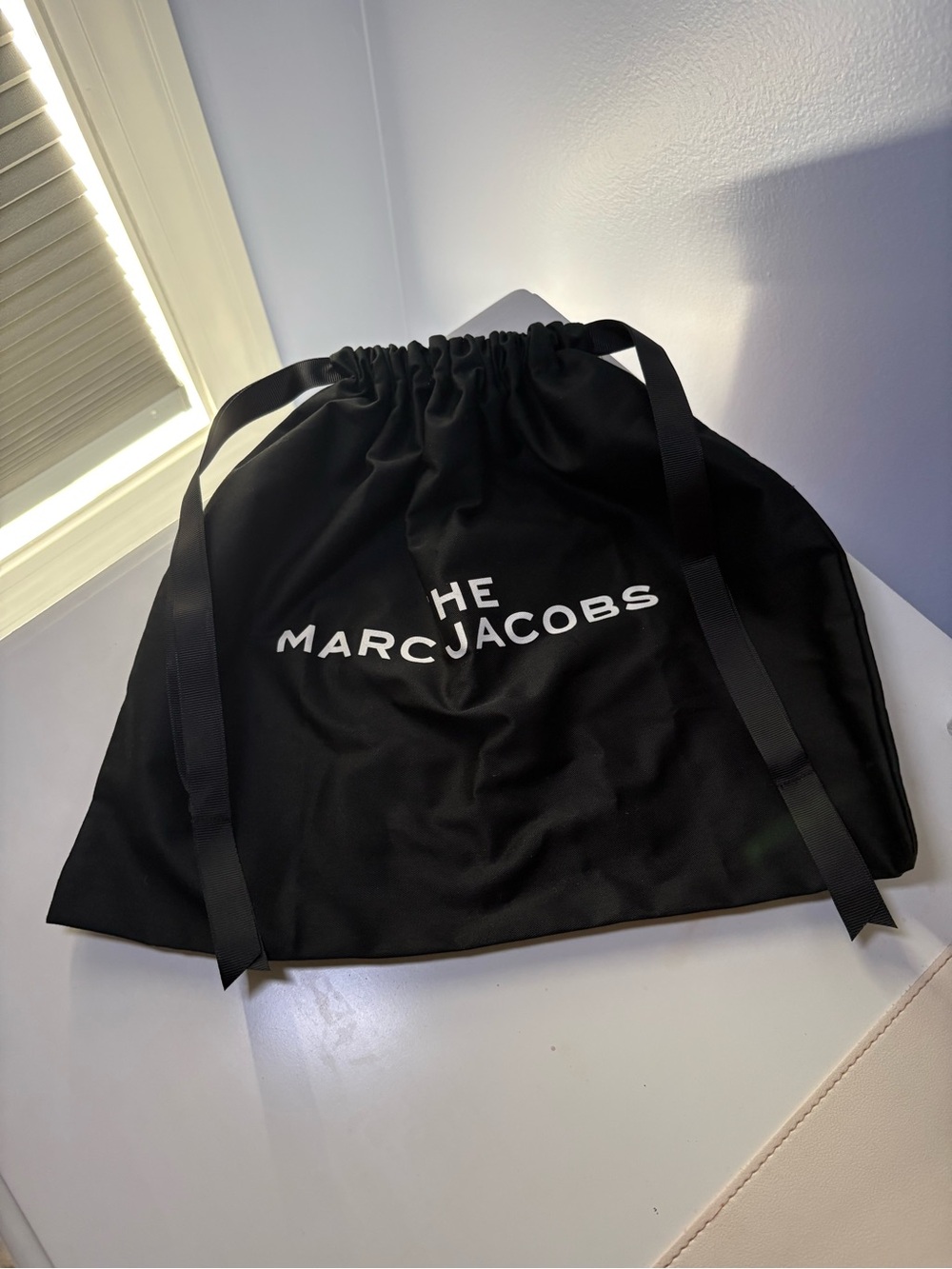 Marc Jacobs Black Drawstring Dust Bag with White Logo